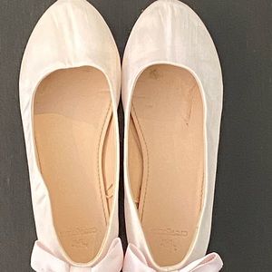 Blush satin ballet flats